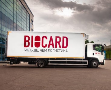 Белая фура Biocard для FTL-перевозок по России. Biocard - перевозки термозависимых грузов с температурным режимом по РФ 