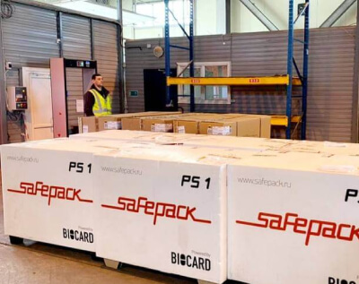 3 термоконтейнера Safepack PS 01 на складе. Biocard - перевозки термозависимых грузов с температурным режимом по РФ 
