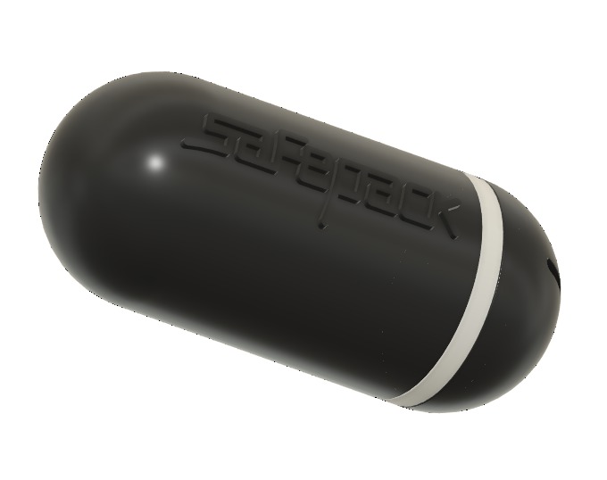 Капсульный черный термодатчик Biocard Safepack SmartSensor для контроля грузоперевозок с температурным режимом 