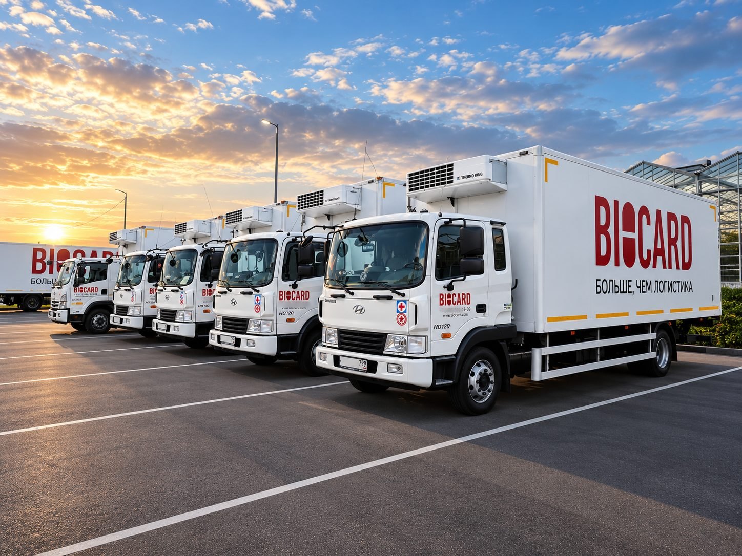 Рефрижераторы BIOCARD на площадке у склада